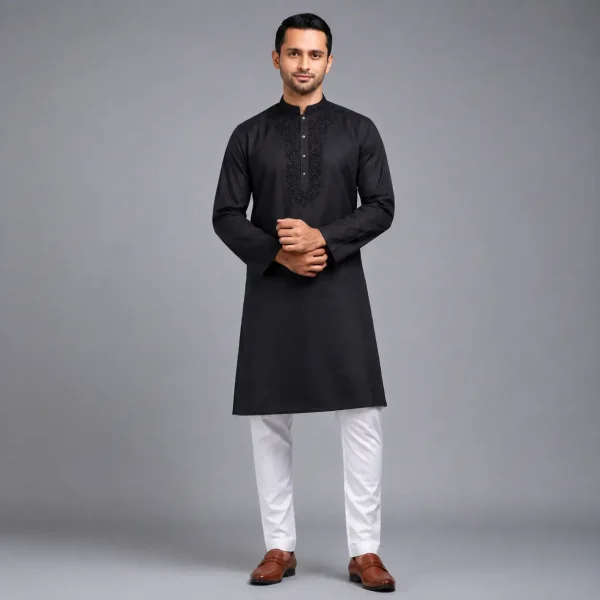 প্রিমিয়াম কালো পাঞ্জাবি